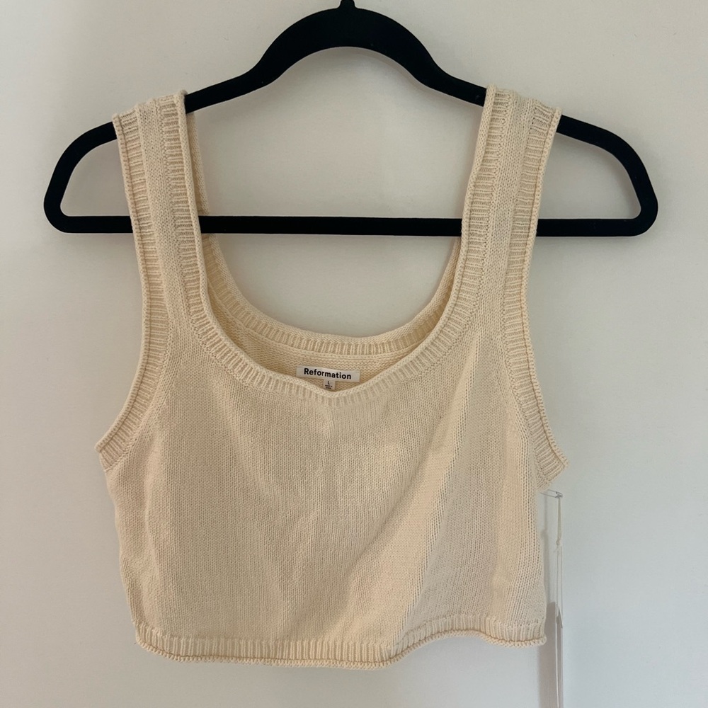 NWT Reformation Elke Cotton Knit Tank